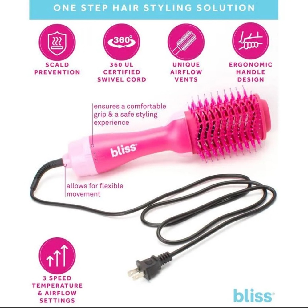 Bliss Pink 4-in-1 Hair Dryer Brush - Picture 2 of 4